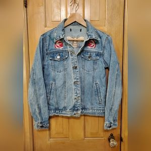 Forever 21 Size Small Embroidered Jean Jacket